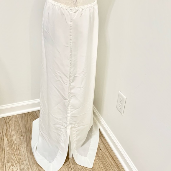Vintage 50s George Hatab White Maxi Slip Skirt S - FITS LIKE M 8/10 - Picture 3 of 8